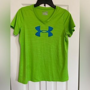 Under Armour Girls Loose Heat Gear Neon Green YXL